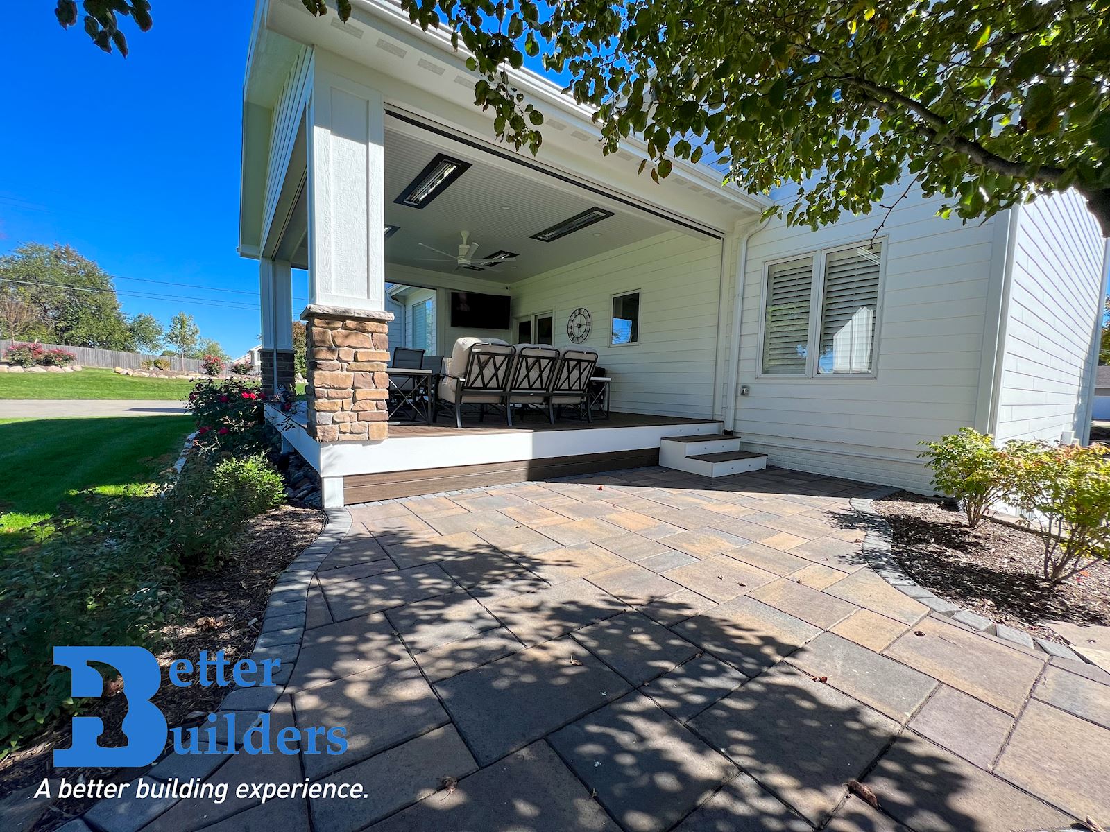 Covered Deck, PVC Composite Deck and Outdoor Living in Waukee Iowa